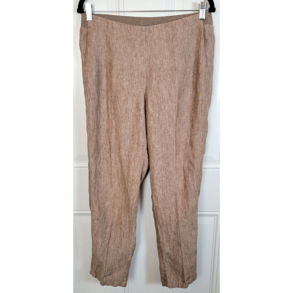 J. Jill Love Linen Ankle Pants Size S Tapered Leg Lagenlook Natural Fabric